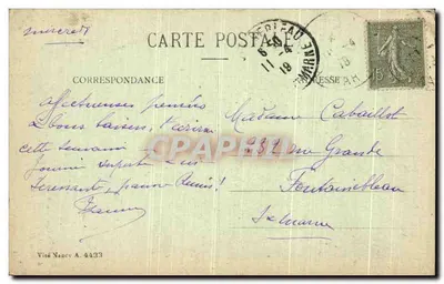 Reims — De Kathedraal in brand en gebombardeerd door de Duitsers — Pilaître Nord — onbekende uitgave — Achterkant