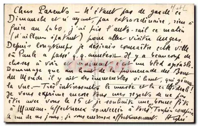 Angers — Widok portu w kierunku mostu Haute-Chaîne — fotografie L.V. — Rewers