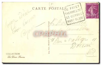 Chamonix — Téléphérique de Plan-Praz — Brévent et sommet du Brévent — éditeur BRAUN & Cie, Milhouse-Dornagh, n° 7-12411 — Verso