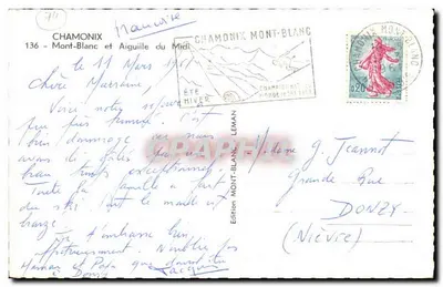 Chamonix - Mont-Blanc i Aiguille du Midi — Wydawnictwo Mont-Blanc, nr 136 — Rewers