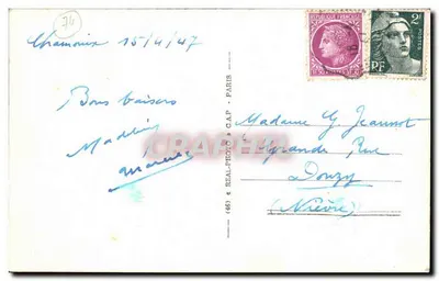 Chamonix-Mont-Blanc — As Aiguilles Vertes e a Argentière no inverno — editor C.A.P. n° 33 — Verso