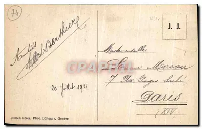 Chamonix i Mont-Blanc — J. J. 7719 — wydawca J. J. — Rewers