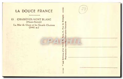 La Mer de Glace i Grands Charmoz — Chamonix-Mont Blanc — Wydawnictwo Sztuki Yvon — Rewers