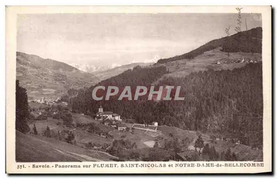 Panorama sobre Flumet, Saint-Nicolas e Notre-Dame-de-Bellecombe — Savoie — n°371 — Editor L. Morandi