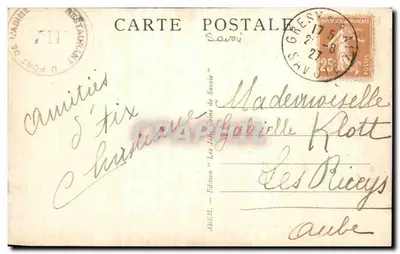 Most Abime nad Chéranem — Zbudowany w 1887 roku, 64 m długości, 95 m wysokości — Wydawnictwo "Les Joie Coins de Savoie" — Rewers