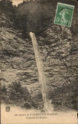 Cascade du Stapet — vue de la route de Flumet à la Giéttaz — éditeur non identifié, n° 68