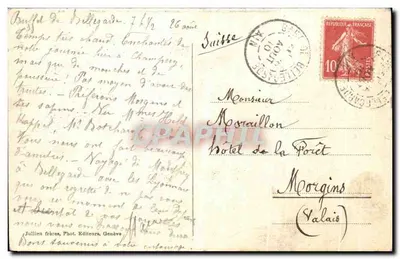 Champéry e le Dents Blanches — vista panoramica — J.J. 1071 A — Verso