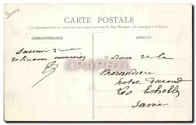 Arredores de CHAMBERY - Col du Frêne e a Dent de Granier (1938m) — Bilhete postal antigo n°1377, editor não visível — Verso