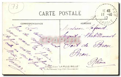 AIX-les-BAINS i Jezioro Bourget — widok panoramiczny — E. Reynaud Imp.-Edit CHAMBÉRY n°2616 — Rewers