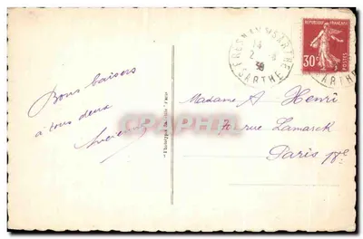 Fresnay-sur-Sarthe — As margens da Sarthe — Foto-tipo da cidade, Paris — Verso