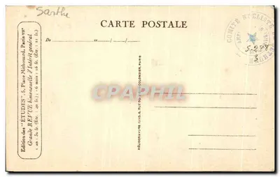 Castelos da França — Le Lude. Vestíbulo — Edição das 'Études', 5, Place Saint-François-Xavier, Paris — Verso