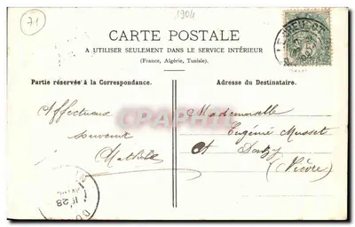 Le Creusot — Boulevard du Guide et Hôtel de Ville — Ch. Martet, édit. — Verso