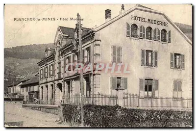Bilhete postal antigo Plancher Les Mines Hotel Moderne