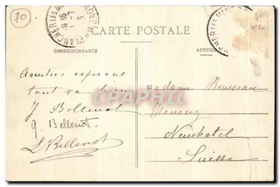 Bilhete postal antigo Plancher Les Mines Hotel Moderne — Verso