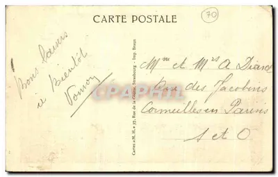 Servance — Cachoeira do Miellin — Carta postal n°5015c — Verso