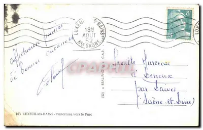 LUXEUIL-les-BAINS — Panorama ku Parkowi — wydawca C.A.P. nr 163 — Rewers