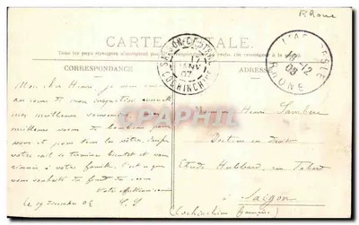 L'ARBRESLE — Tour du Château et Bolide trouvé à Lentilly — D. Martel, diff. Lyon — Verso