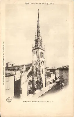 Villefranche-sur-Saône — A Igreja Nossa Senhora dos Pântanos — Lib. du Centre, Chambion, rue Nationale, 1899
