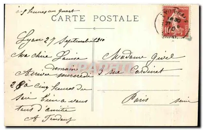 LYON — A Praça, o Ponte Morand e o Coteau de Fourvières — E. R. — Verso