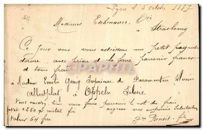 Typowa karta Sage 10c Lyon do Strasbourg Esehenauer — Rewers
