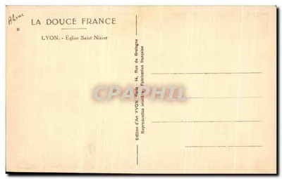 Lyon - Igreja São Nizier — Editor Yvon, n°8 — Verso