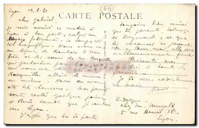 LYON — panorama nad Saoną, Vaise i Serin — wydawca anonimowy, n° 91 — Rewers