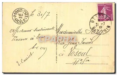 Mont Ste-Odile (alt. 763 m) — Wielka Kwatera — CI DES ARTS PHOTOS-LIMOGES — Rewers