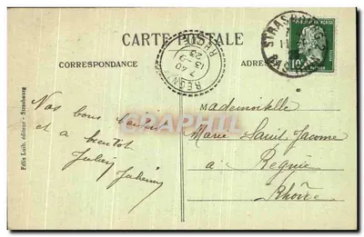 Strasburg — Katedra — Félix Lüb, wydawca Strasburg, numer serii nieczytelny — Rewers