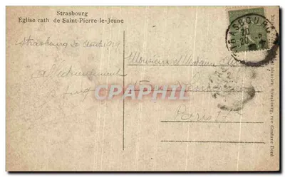 Strasburg — Katedra św. Piotra Młodego — wydawca nieznany — Rewers