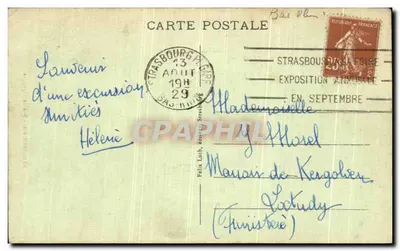 Strasbourg — Nid de cigognes sur une tour — STRA. / Nid de Cigognes — Verso