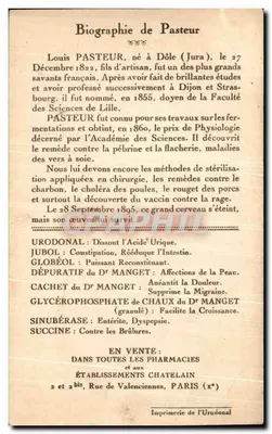 Pasteur — Sto lat Pasteura (Strasburg 1923) — Przedstawiony przez Urodonal — Rewers