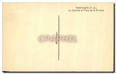 Perpignan — Het Castillet en de Place de la Victoire — Uitgave Couderc — Achterkant