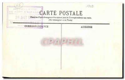 Cascady na Mostzie Hiszpańskim — otoczony Cauterets — LL. n°107 — Rewers
