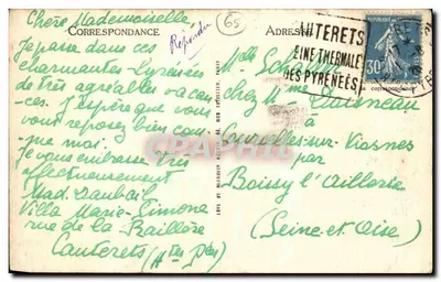 Cauterets - Widok na Raillière i Cabalirès — LL. 154 — Rewers