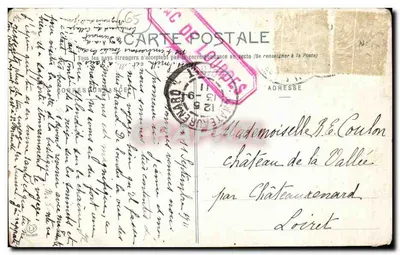 Lourdes - Le Lac — vue du lac avec des embarcations et des montagnes en arrière-plan — éditeur imprimeur non identifié, n° 9 — Rewers