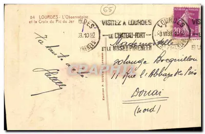 Croix du Pic du Jer — Obserwatorium — Lourdes — Wydawnictwo P. Douce — Rewers