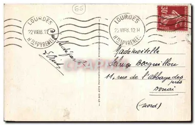 Lourdes — Bazylika i Pireneje — C. C. P. (wydawca) — Rewers
