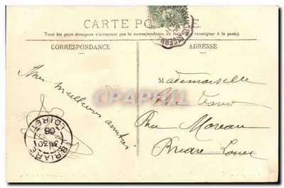 Cartolina d'epoca Fontainebleau Palazzo della Prospettiva sulle Opere Idrauliche e sul Castello — Verso