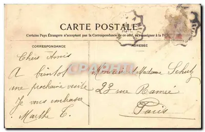 Palácio de Fontainebleau — Salão das Tapeçarias — C. P. A. n°83 — Verso