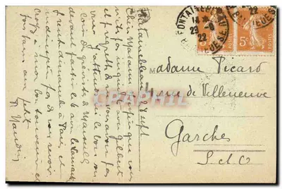 Palácio de Fontainebleau — Lago das Carpas — editor desconhecido, n° 54 — Verso