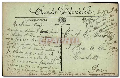 Fontainebleau — O Castelo. Salão das Rainhas Mães — LL. N° 54 — Verso