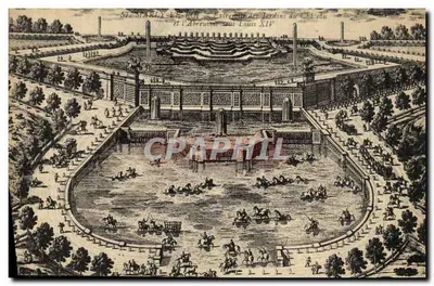 Exterior dos Jardins do Castelo e o Abrevador de Luís XIV — Imp. L'Alberite, Paris