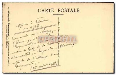 Abadia de Royaumont — Sala Antiga do Capítulo — Editor C. Barrand, Viarmes — Verso
