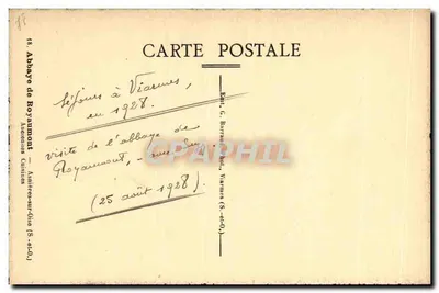 Abadia de Royaumont — Visita à abadia — Editor G. Barrault, Viarmes — Verso