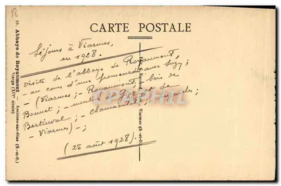 Beeld van de Heilige Maagd met het Kind — Abdisseminatie van Royaumont — Uitgever Viarmes (S.-O.-O.) — Achterkant