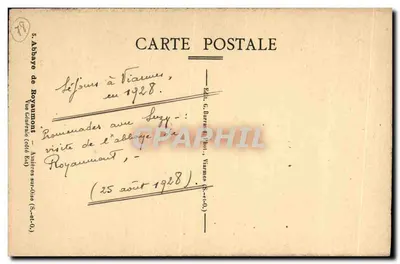 Abadia de Royaumont — Vista geral (lado Leste) — Ed. G. Barnaud, Viarmes — Verso