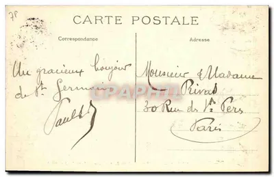 Książęcy Zamek w St-Germain-en-Laye — Widok i perspektywa z XVIII wieku — wydawca 'L'Ami du Touriste' n°34 — Rewers