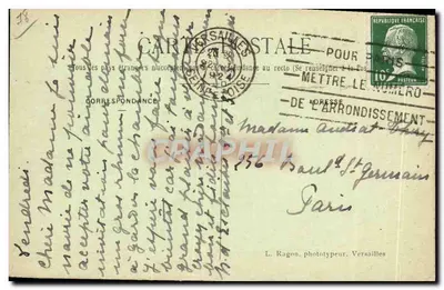 Versalhes — Quarto de Maria Antonieta no Petit-Trianon — L. R. — Verso
