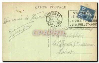 Versailles - Ansicht der Großen Wasserstelle am Neptunbecken — Édition Cassé, 9, rue Colbert, Versailles — Rückseite