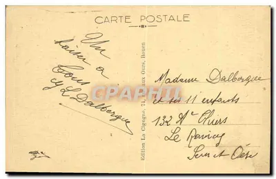 Rouen — La Cathédrale — Vue d'ensemble — Édition La Cigogne — Verso